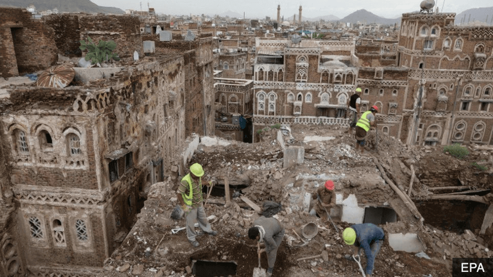 casas Sana'a destruidas por las lluvias