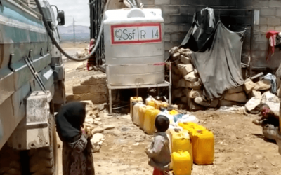 Campo de personas desplazadas en Raydah